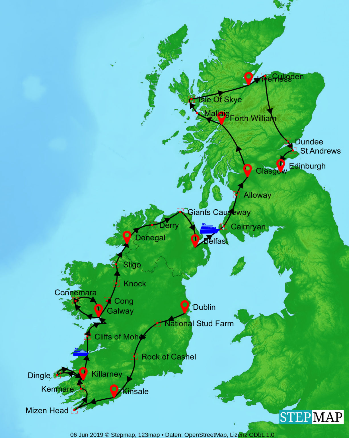 StepMap Map Best Of Ireland Scotland 1226x1536 